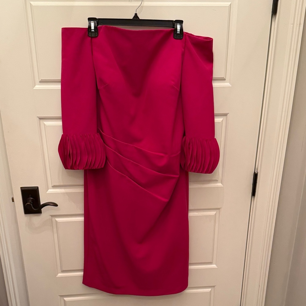 Chic Fuchsia 3/4 length sleeve dress
